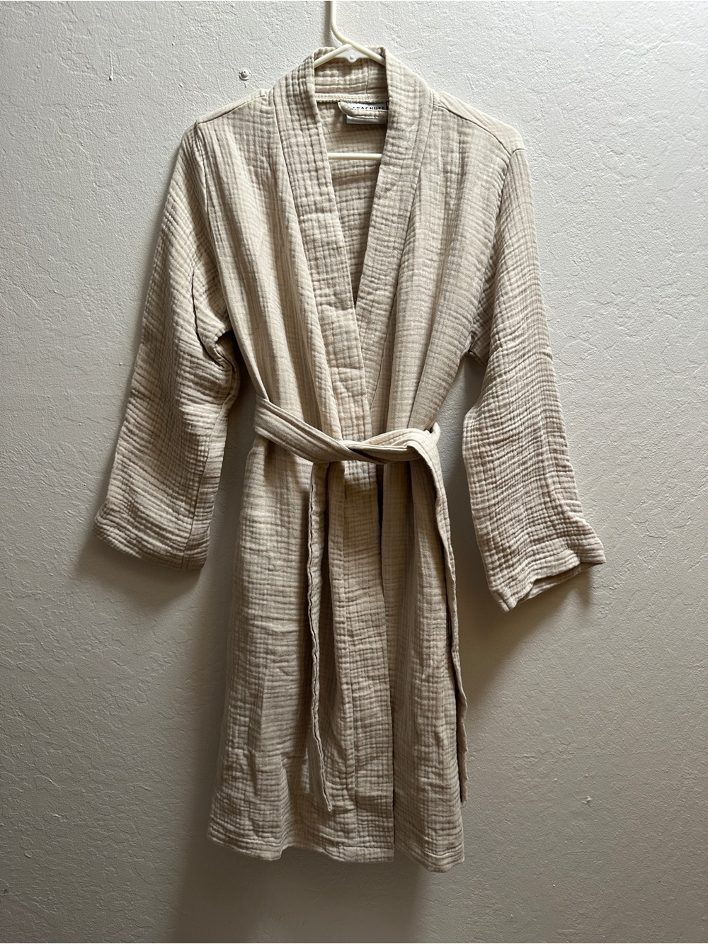 Parachute Cotton Gauze Bath Robe with Waist Tie and Pockets